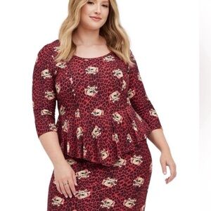 Torrid peplum skull dress
